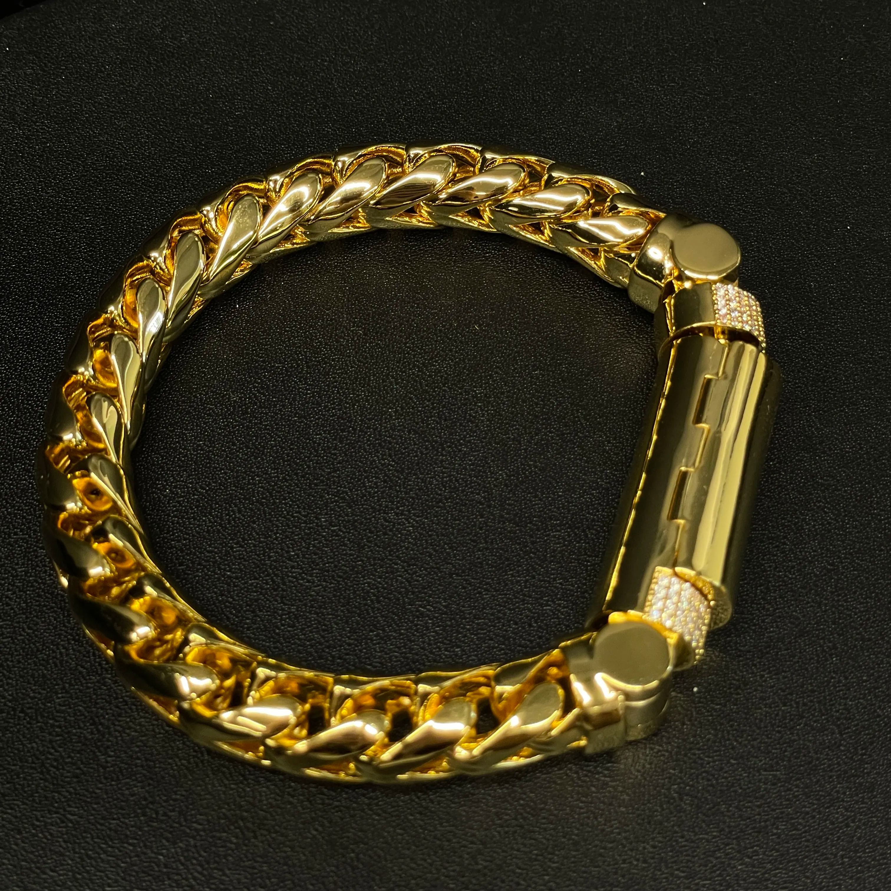 10mm Franco Custom Lock Moissanite Bracelet