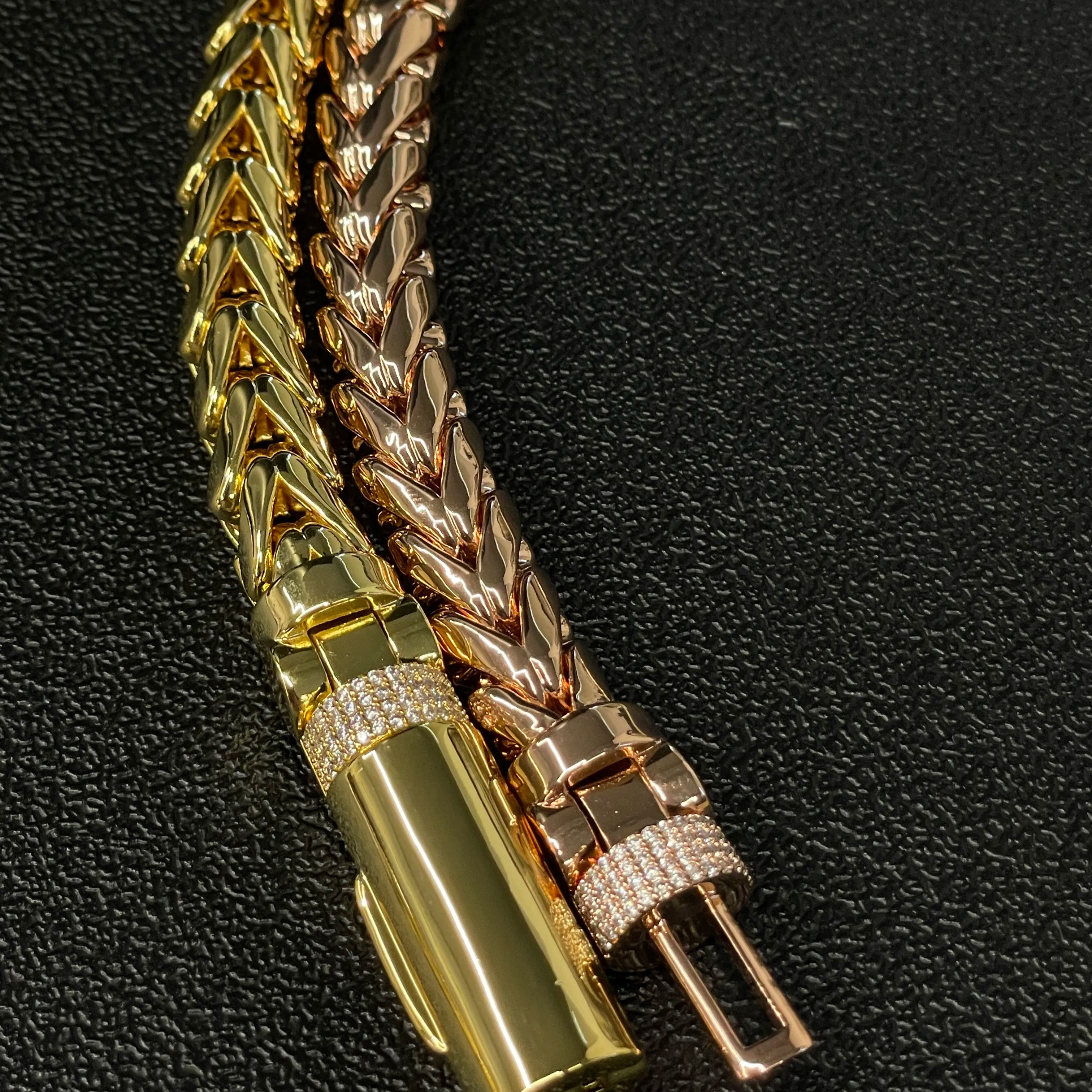 10mm Franco Custom Lock Moissanite Bracelet