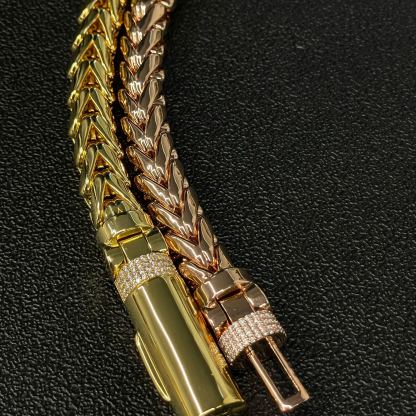 10mm Franco Custom Lock Moissanite Bracelet