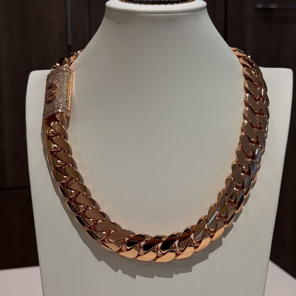 20mm Moissanite Custom Letter Buckle Cuban Chain