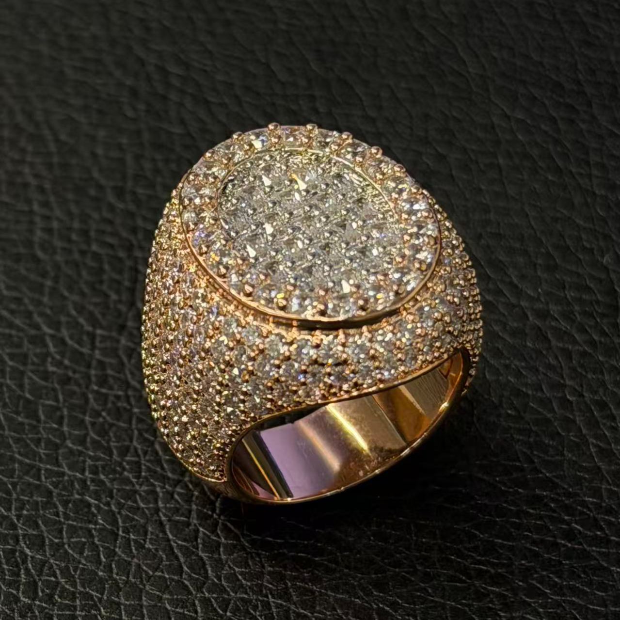 T-shaped Moissanite Men's Ring