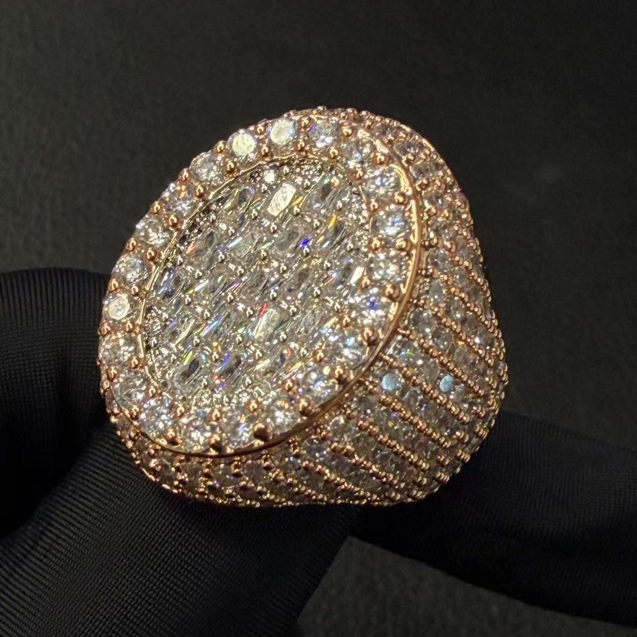 T-shaped Moissanite Men's Ring