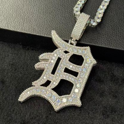 Moissanite Old English D Letter Pendant