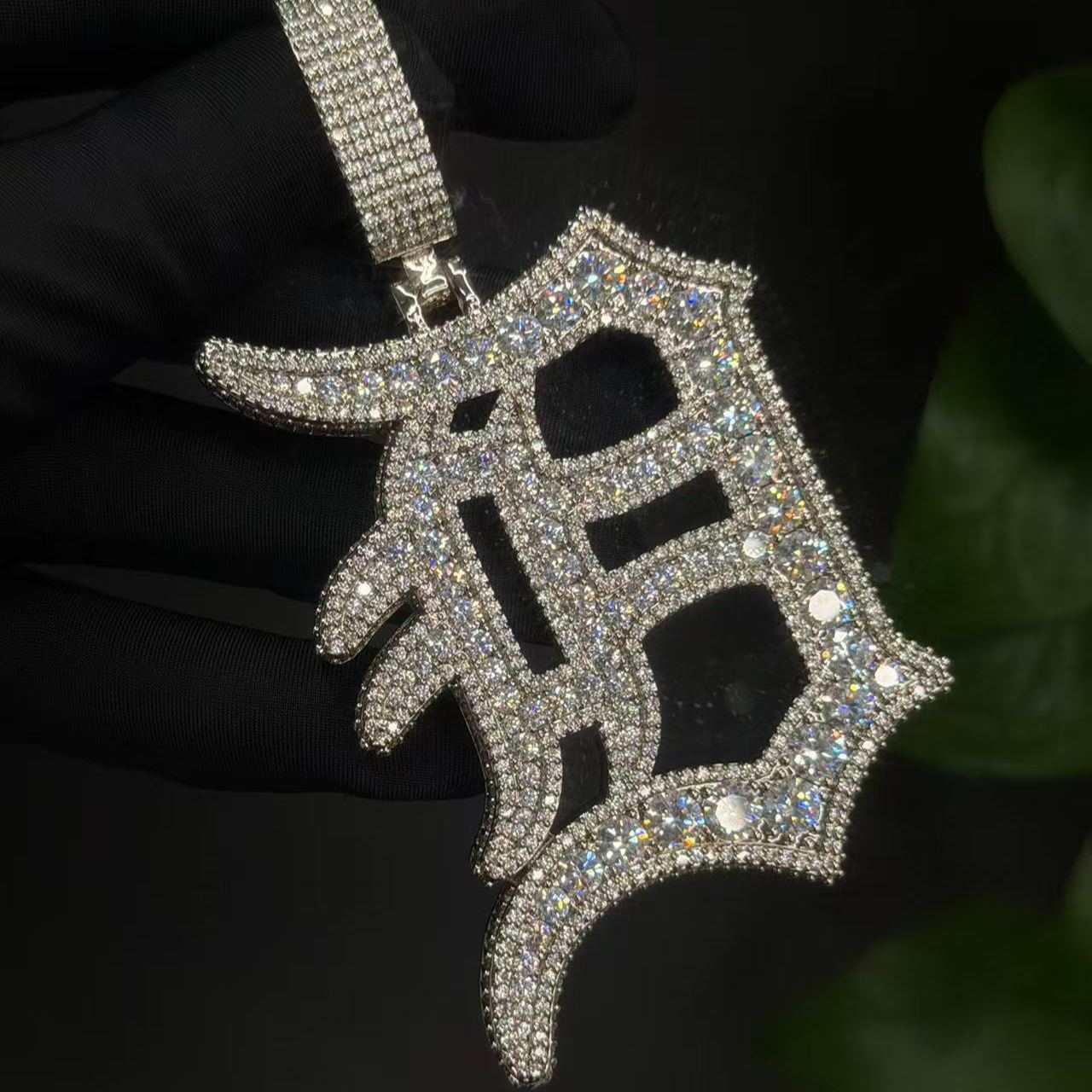 Moissanite Old English D Letter Pendant