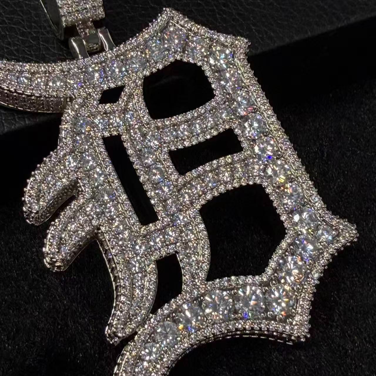Moissanite Old English D Letter Pendant