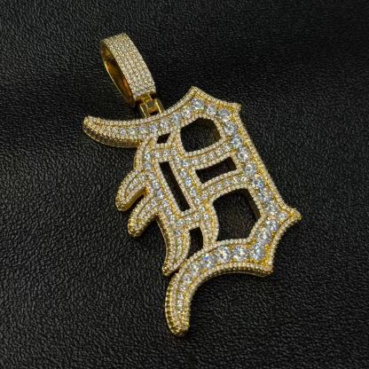 Moissanite Old English D Letter Pendant