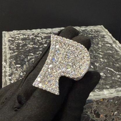S925 Moissanite P-shaped full diamond ring