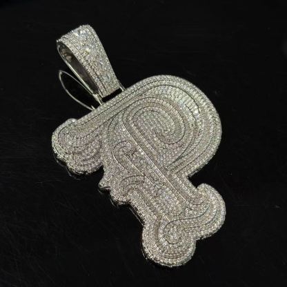 S925 Moissanite Vintage Letter P Pendant