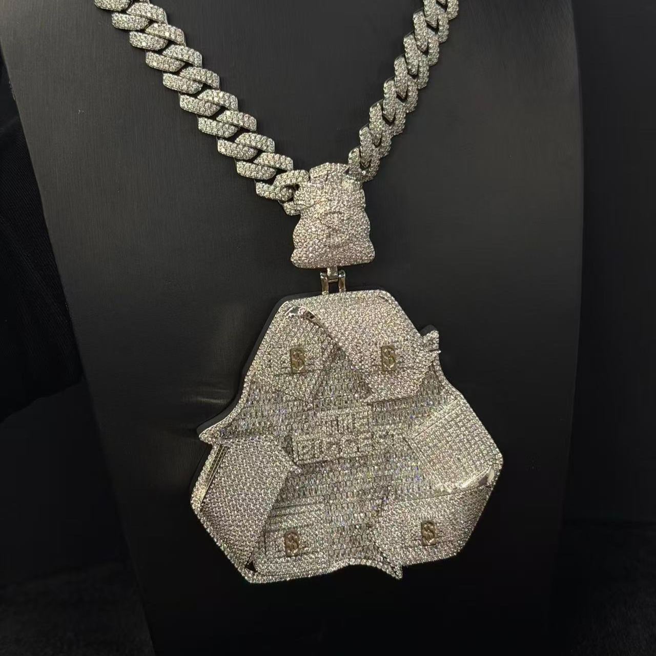 S925 Moissanite Eco-friendly Dollar Sign Pendant