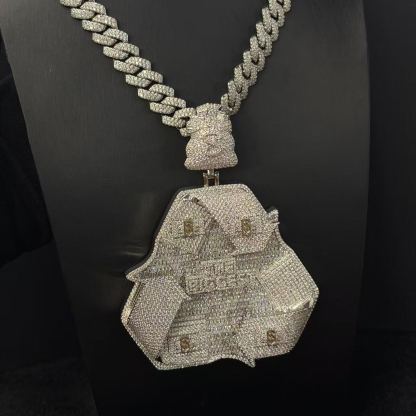 S925 Moissanite Eco-friendly Dollar Sign Pendant