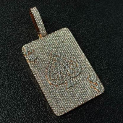 S925 Moissanite Playing Card Ace Pendant