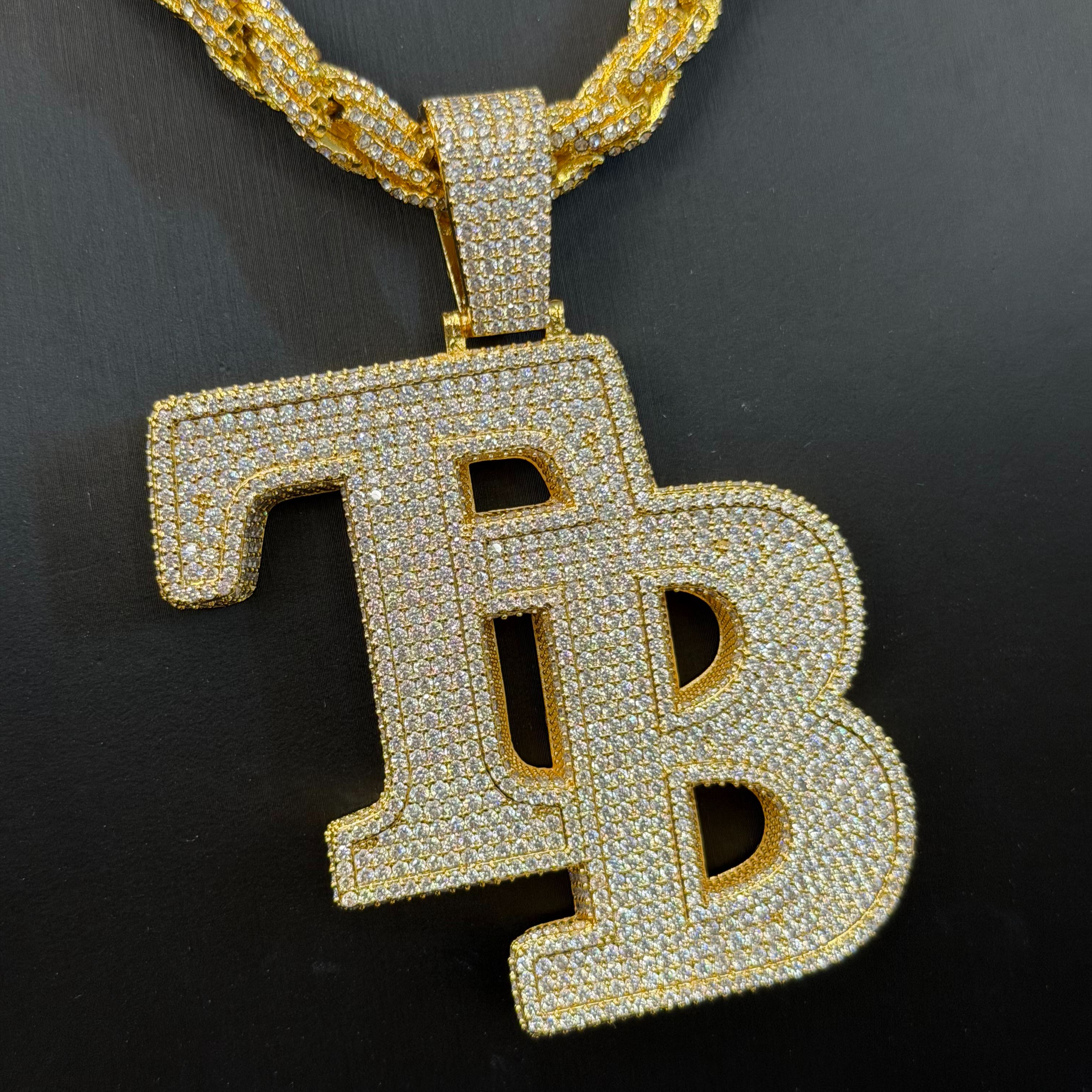 S925 Moissanite Letter Pendant