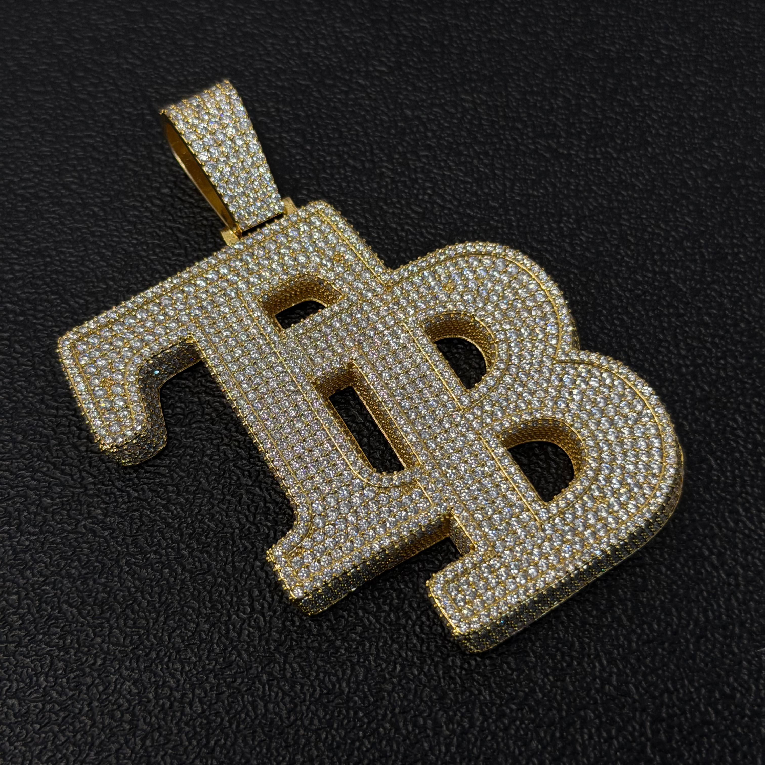 S925 Moissanite Letter Pendant