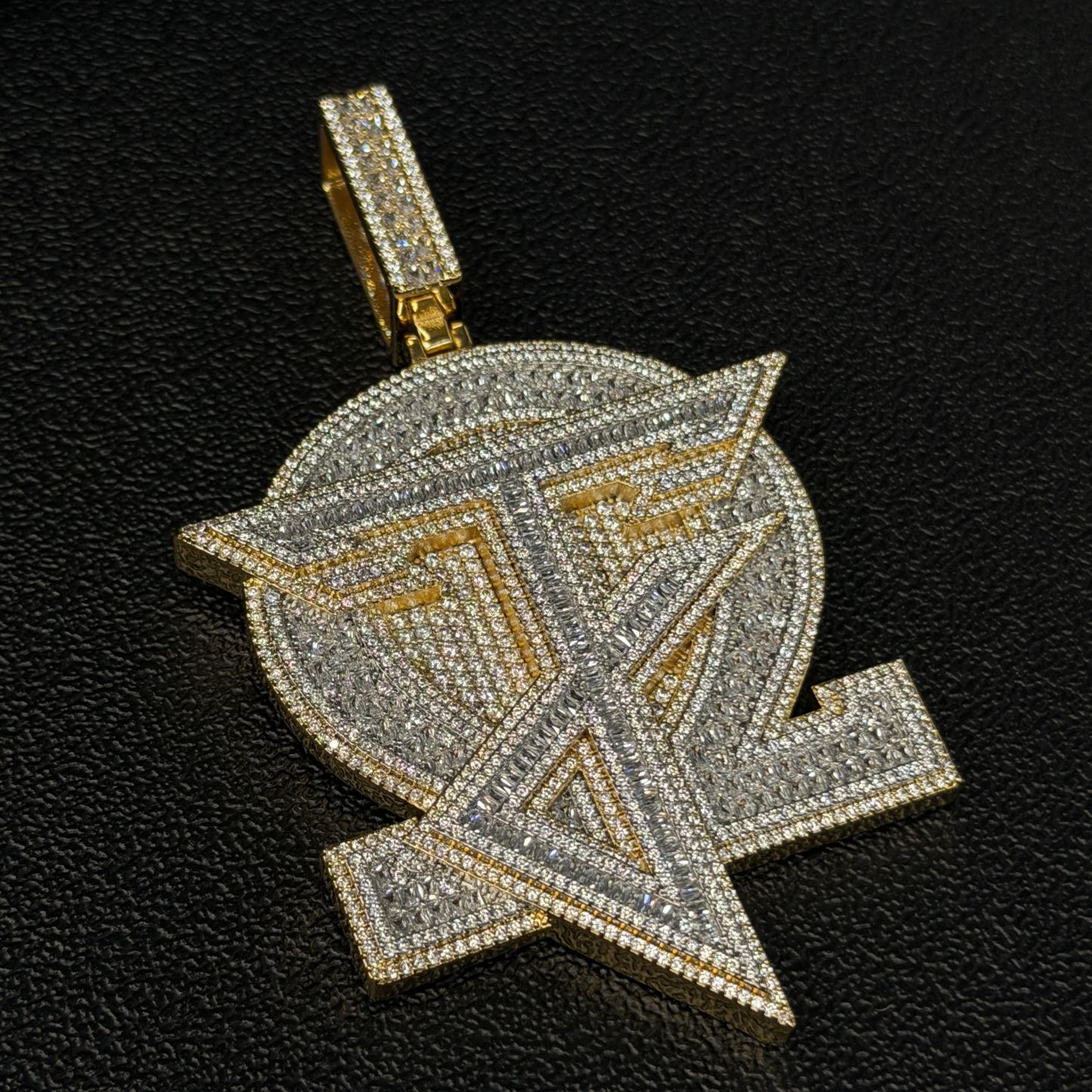 Moissanite Hip Hop Designer Letter Round Pendant