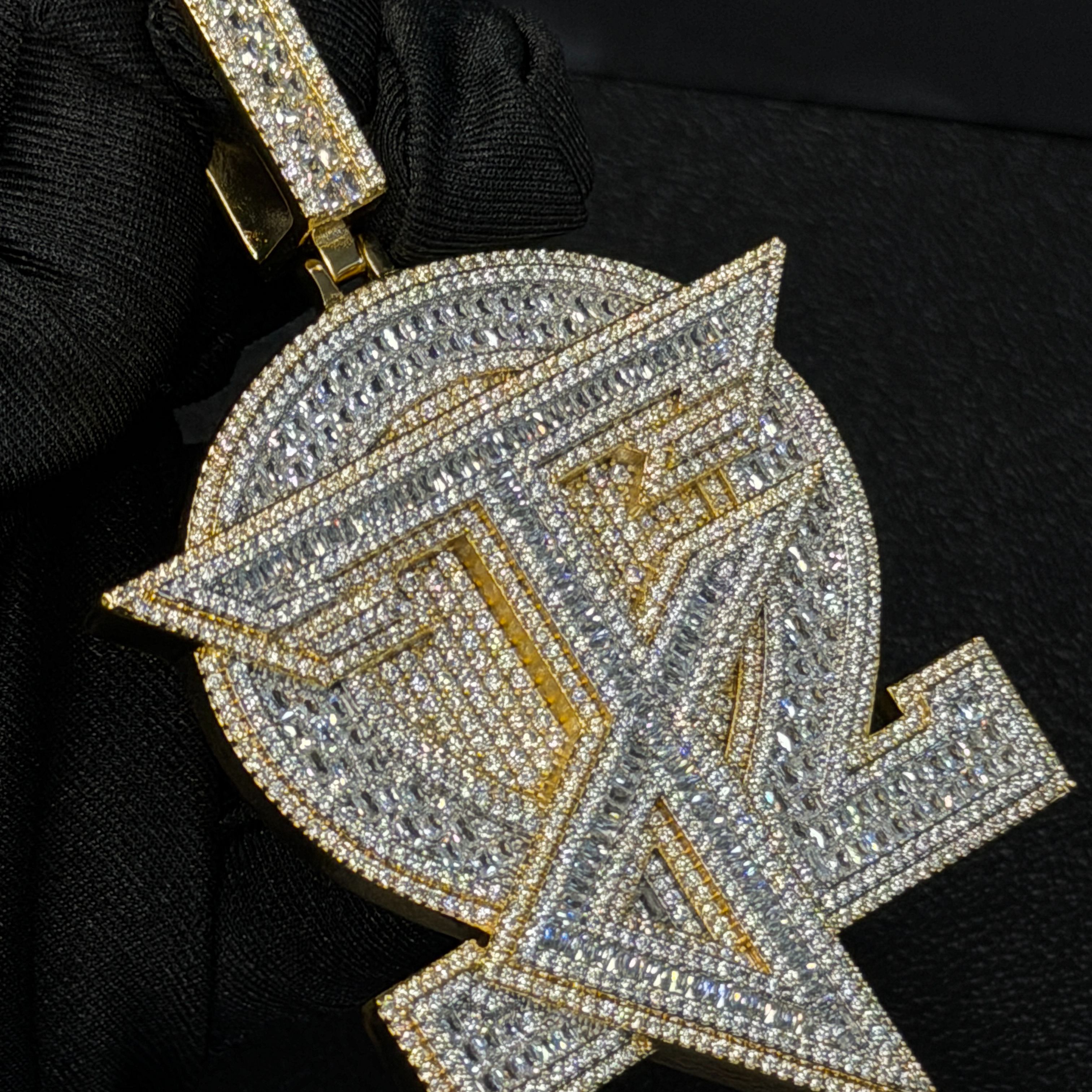 Moissanite Hip Hop Designer Letter Round Pendant