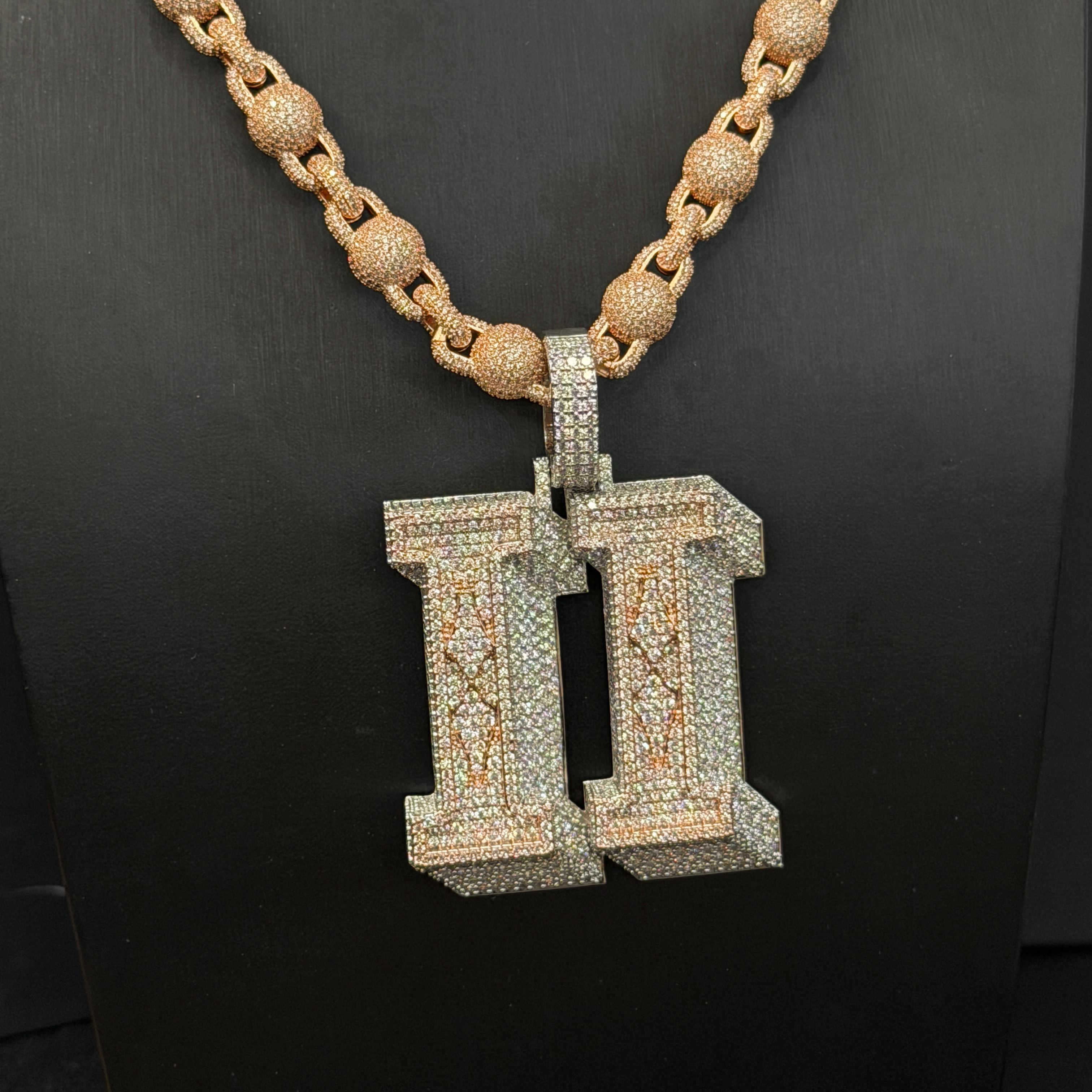 3D Moissanite Details Design X Pendant     