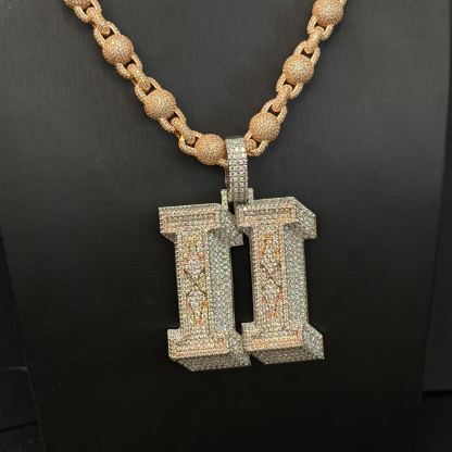 3D Moissanite Details Design X Pendant     