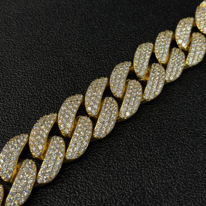 Moissanite Alphabet Design Clasp Cuban Bracelet