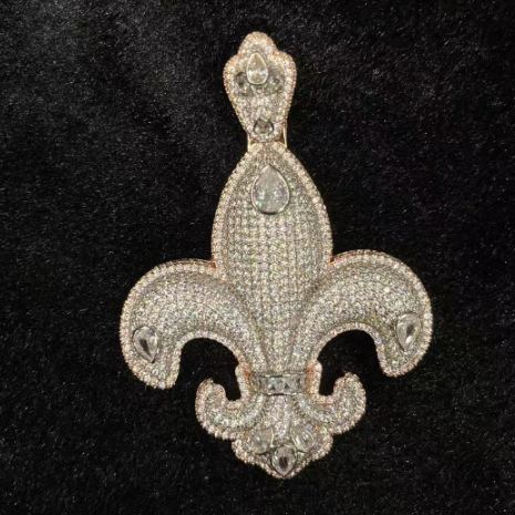 S925 Moissanite Hip Hop Exquisite Iris Pendant