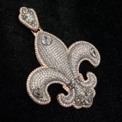 S925 Moissanite Hip Hop Exquisite Iris Pendant