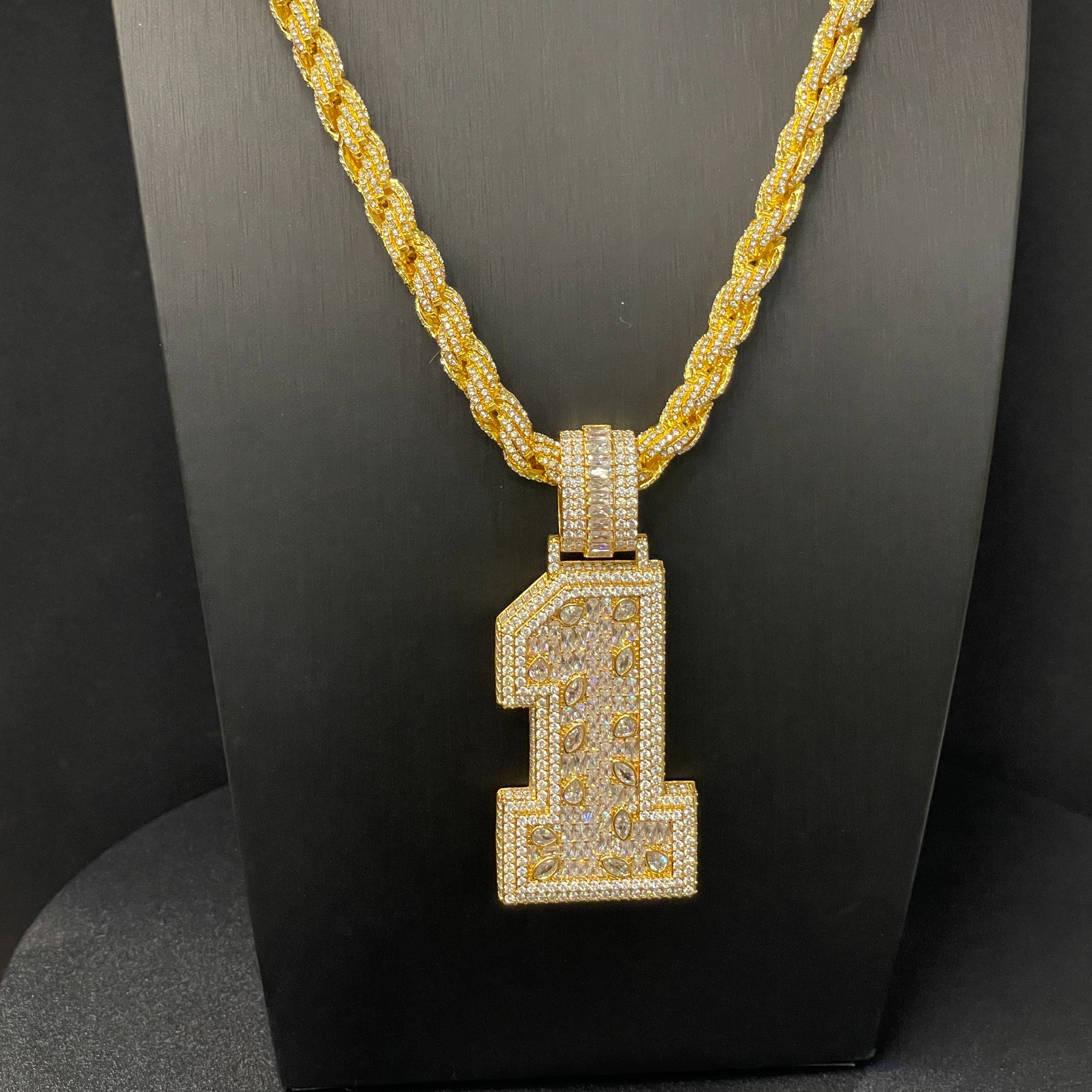 Moissanite Vine Number 1 Pendant