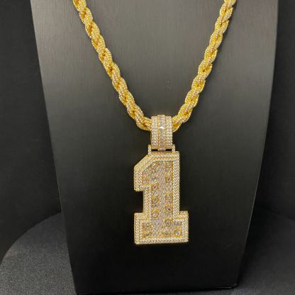 Moissanite Vine Number 1 Pendant