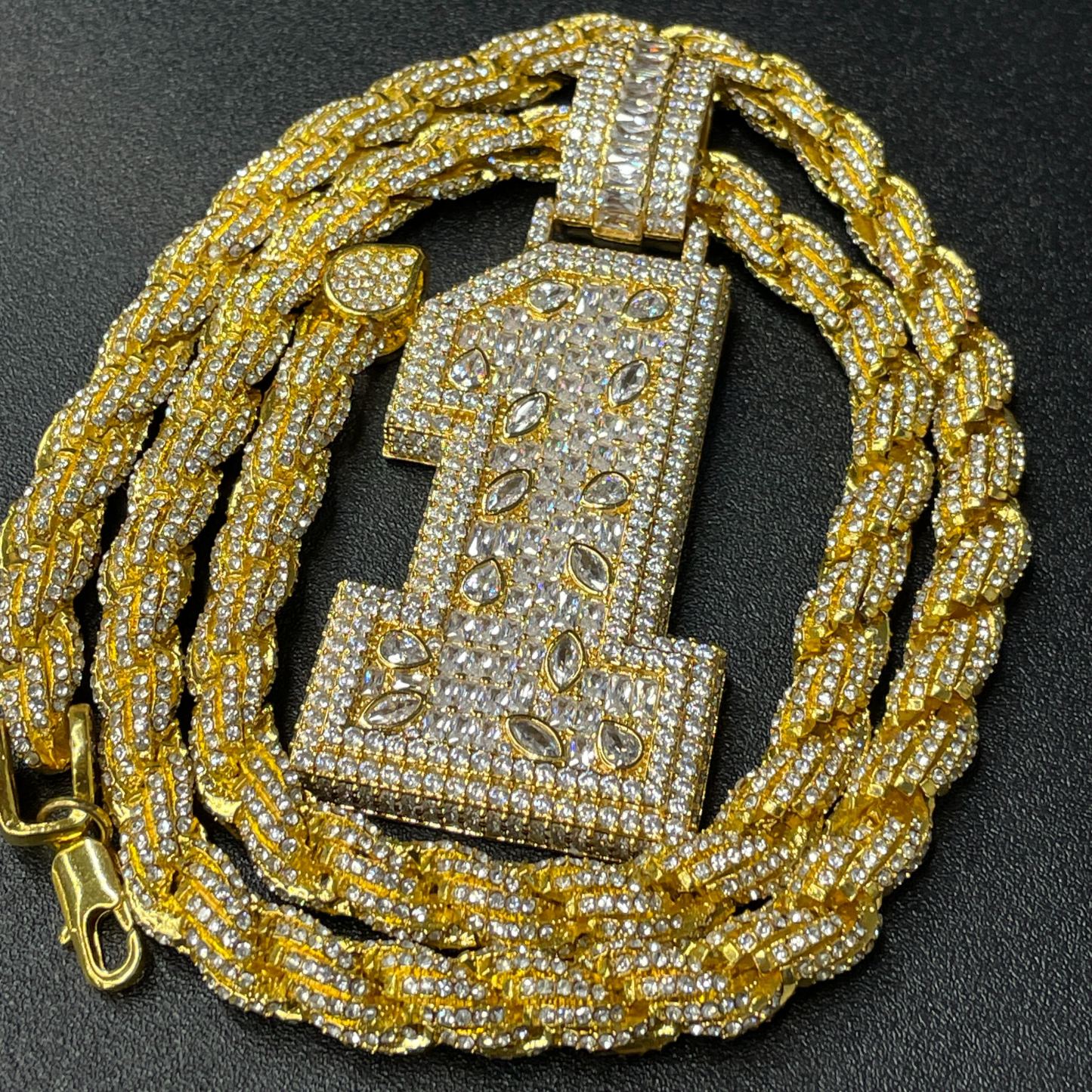 Moissanite Vine Number 1 Pendant