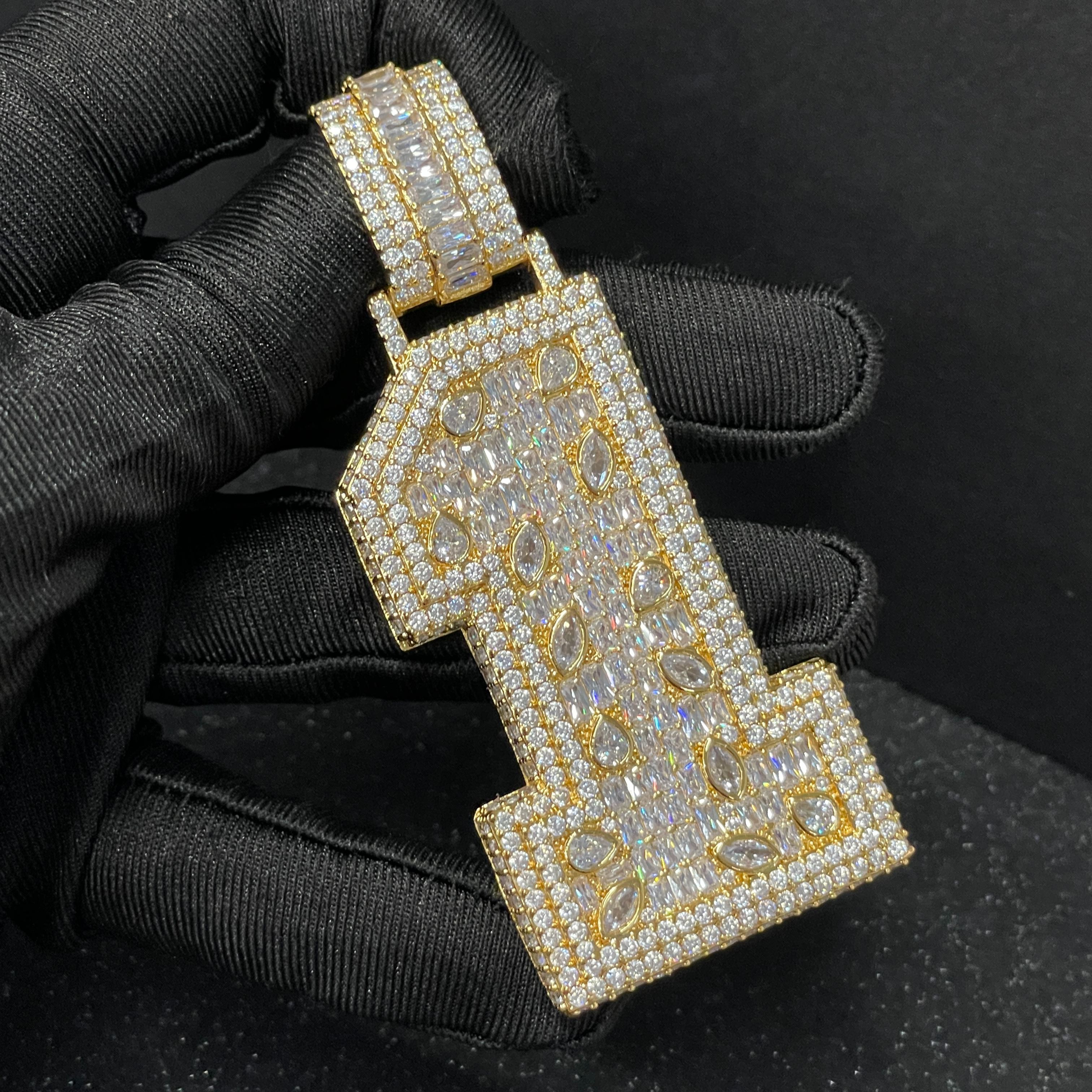 Moissanite Vine Number 1 Pendant