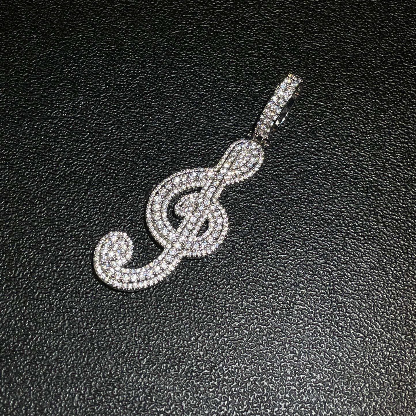 Moissanite Musical Note Pendant
