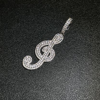 Moissanite Musical Note Pendant