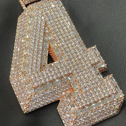 S925 Moissanite Baguette Number 4 Pendant