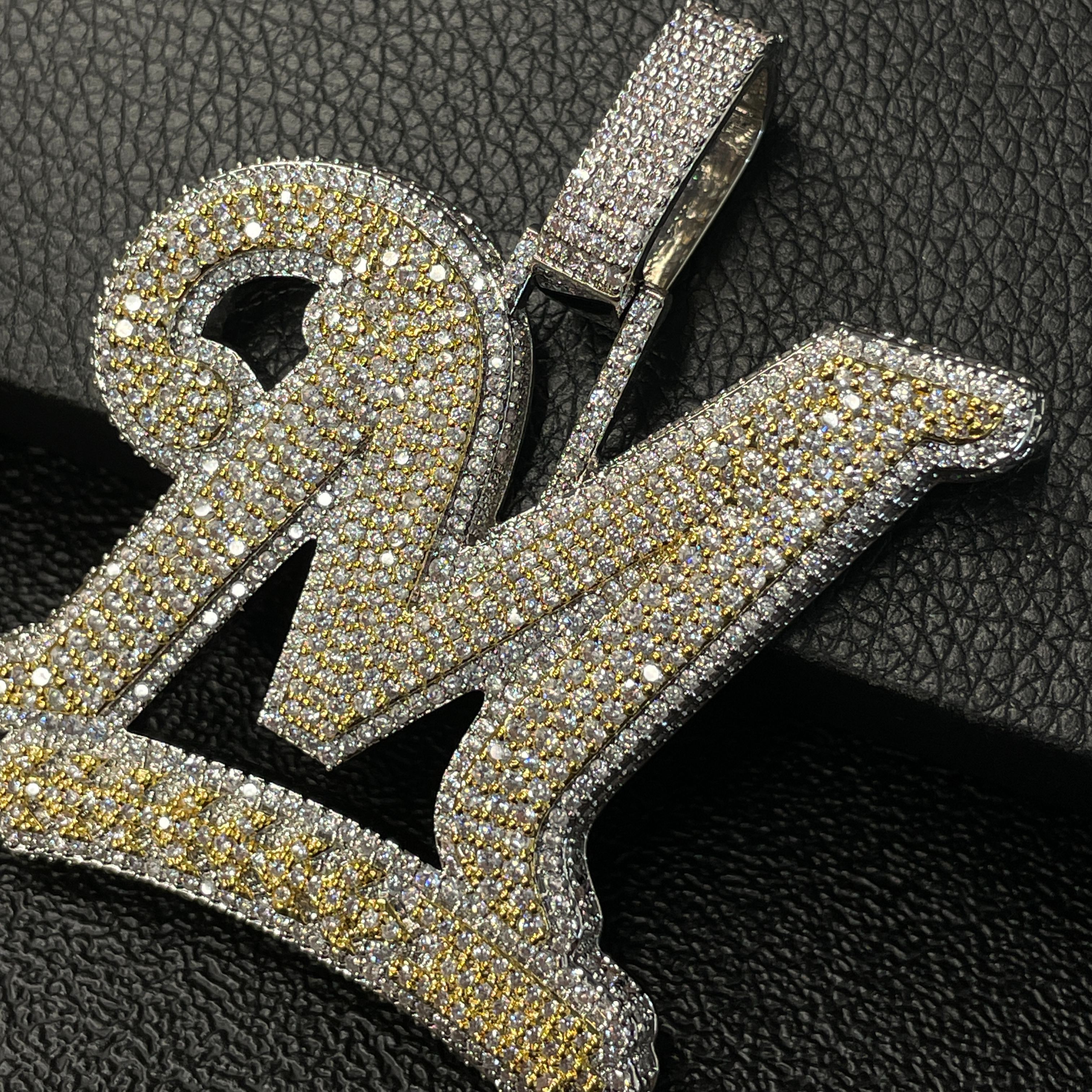 Moissanite Letter Wheat Ear Design Pendant