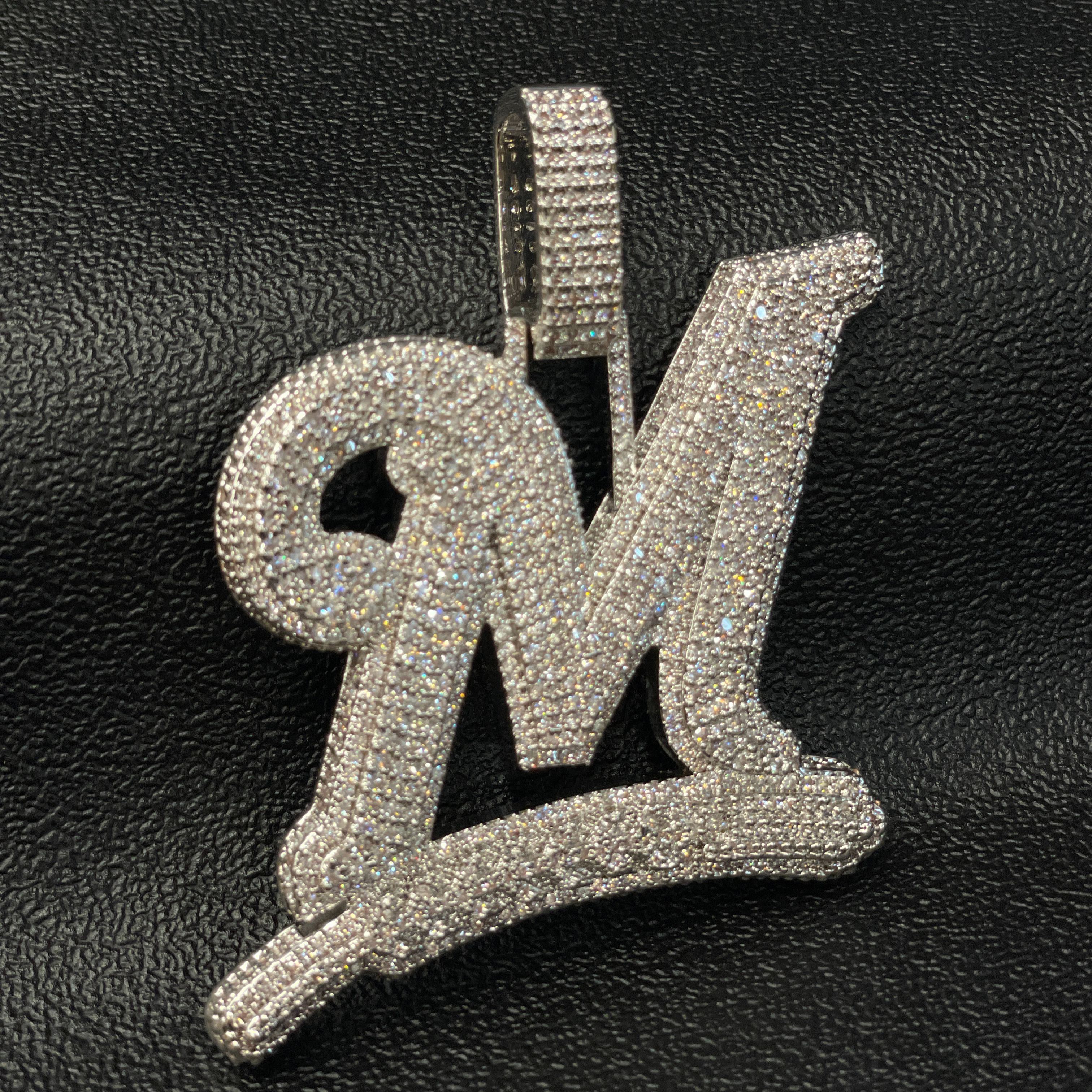 Moissanite Letter Wheat Ear Design Pendant