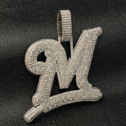 Moissanite Letter Wheat Ear Design Pendant