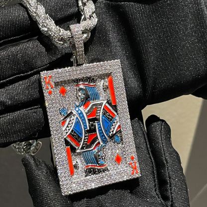 Custom King of Moissanite Enamel Pendant