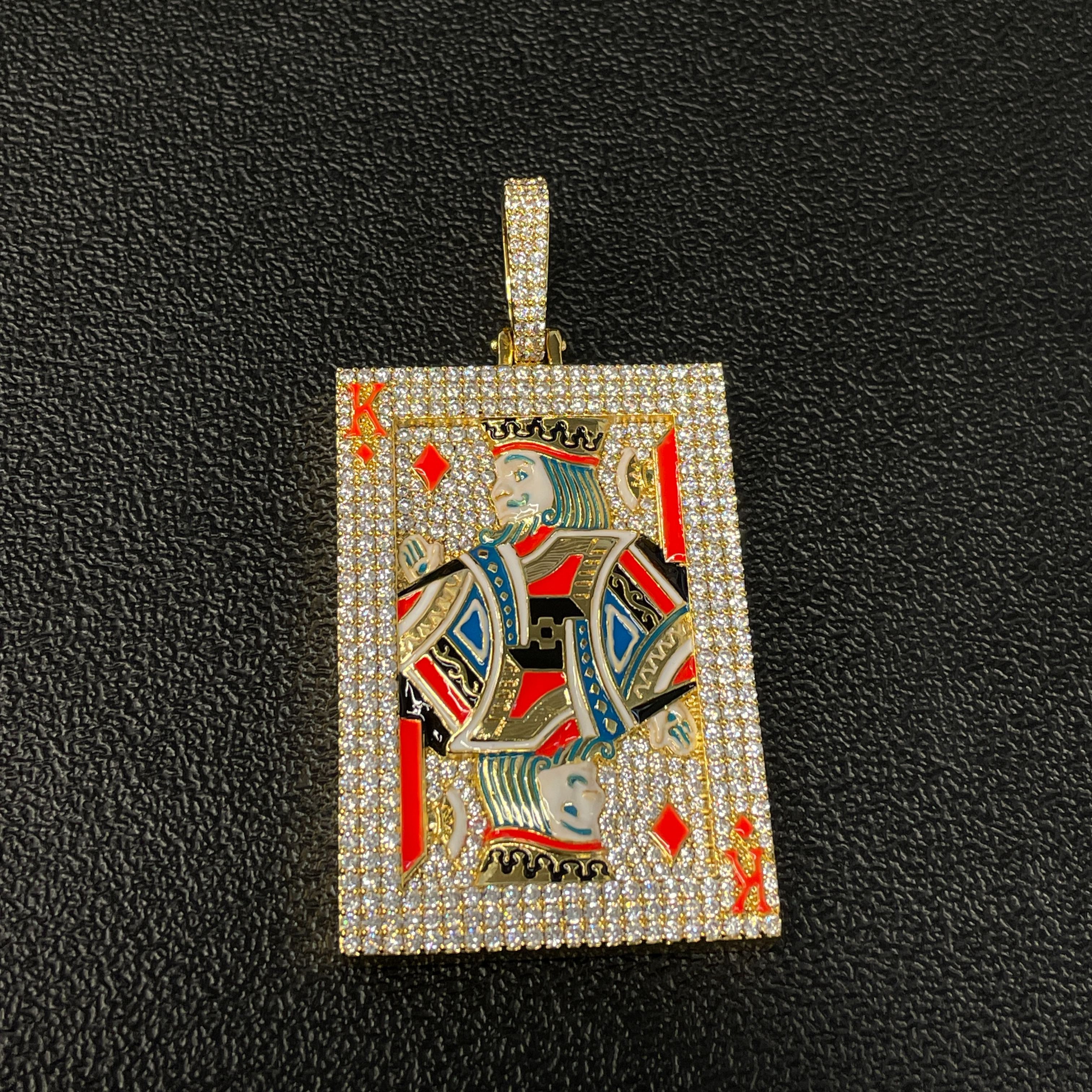 Custom King of Moissanite Enamel Pendant