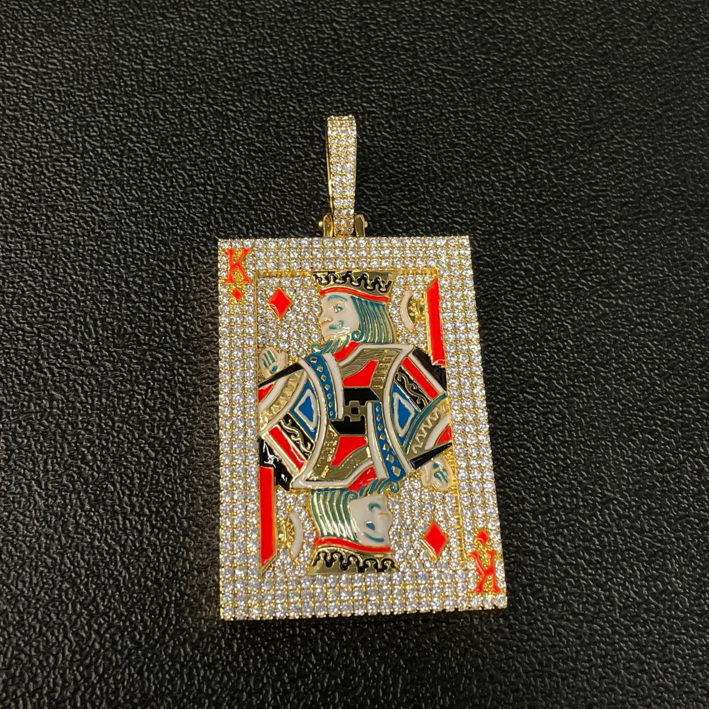 Custom King of Moissanite Enamel Pendant