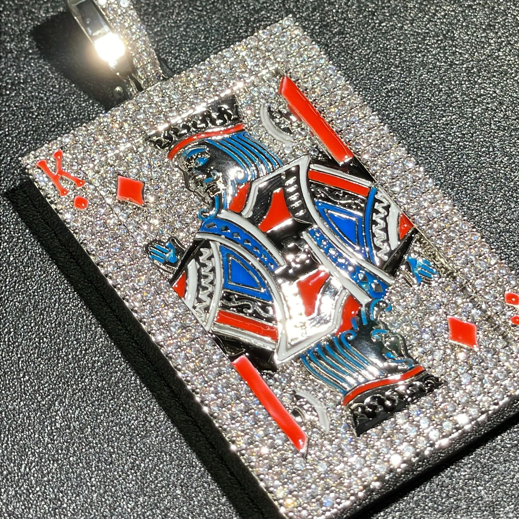 Custom King of Moissanite Enamel Pendant