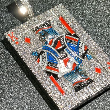 Custom King of Moissanite Enamel Pendant