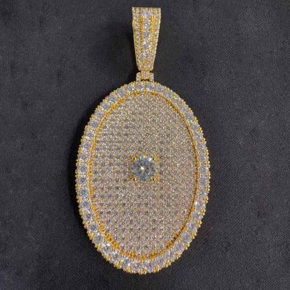 Custom Oval a Half Carat Center Stone Moissanite Setting Pendant