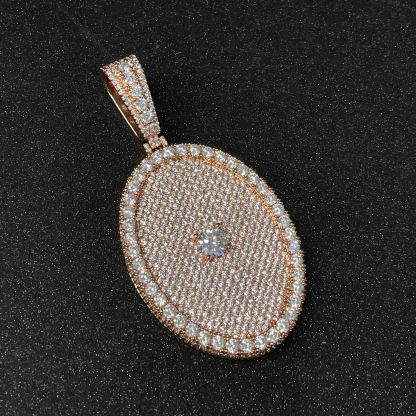 Custom Oval a Half Carat Center Stone Moissanite Setting Pendant