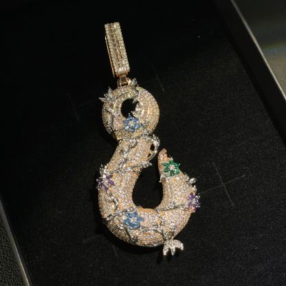 Moissanite Hip Hop Fishhook Pendant