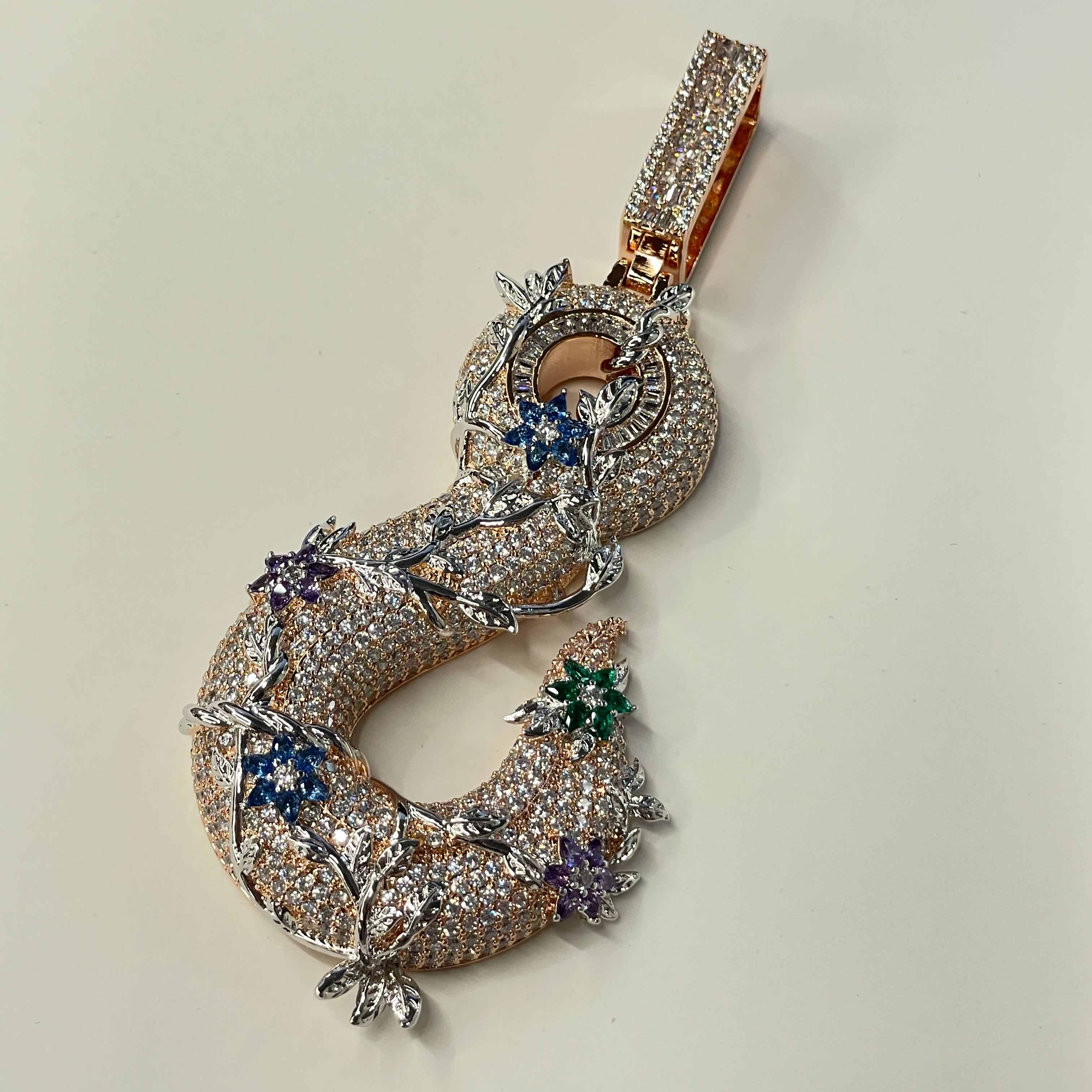 Moissanite Hip Hop Fishhook Pendant