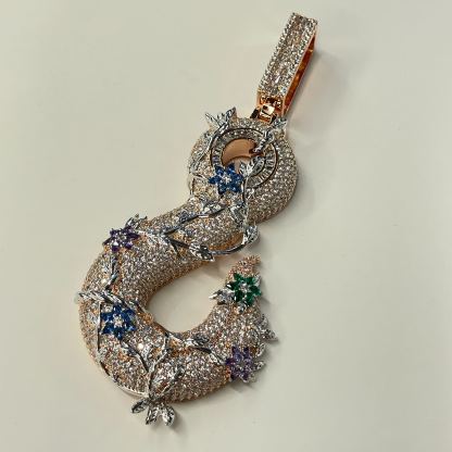 Moissanite Hip Hop Fishhook Pendant