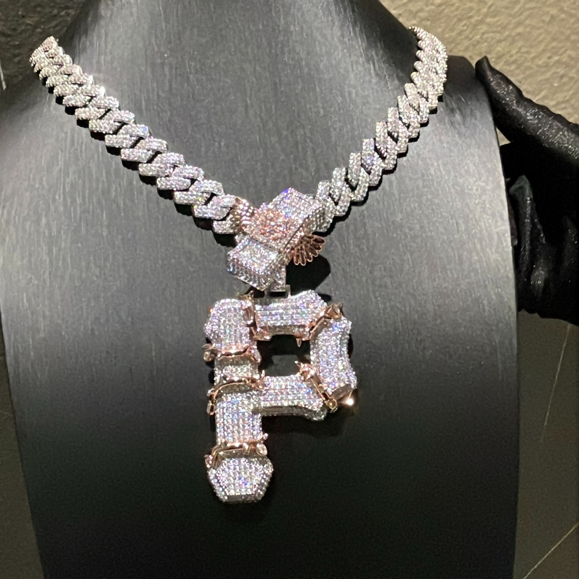 S925 Moissanite Vine Letter P Pendant