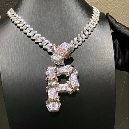 S925 Moissanite Vine Letter P Pendant