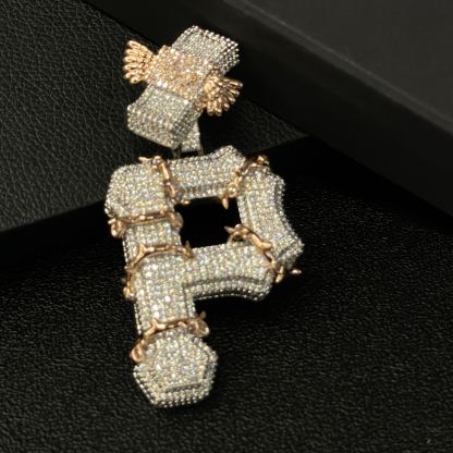 S925 Moissanite Vine Letter P Pendant