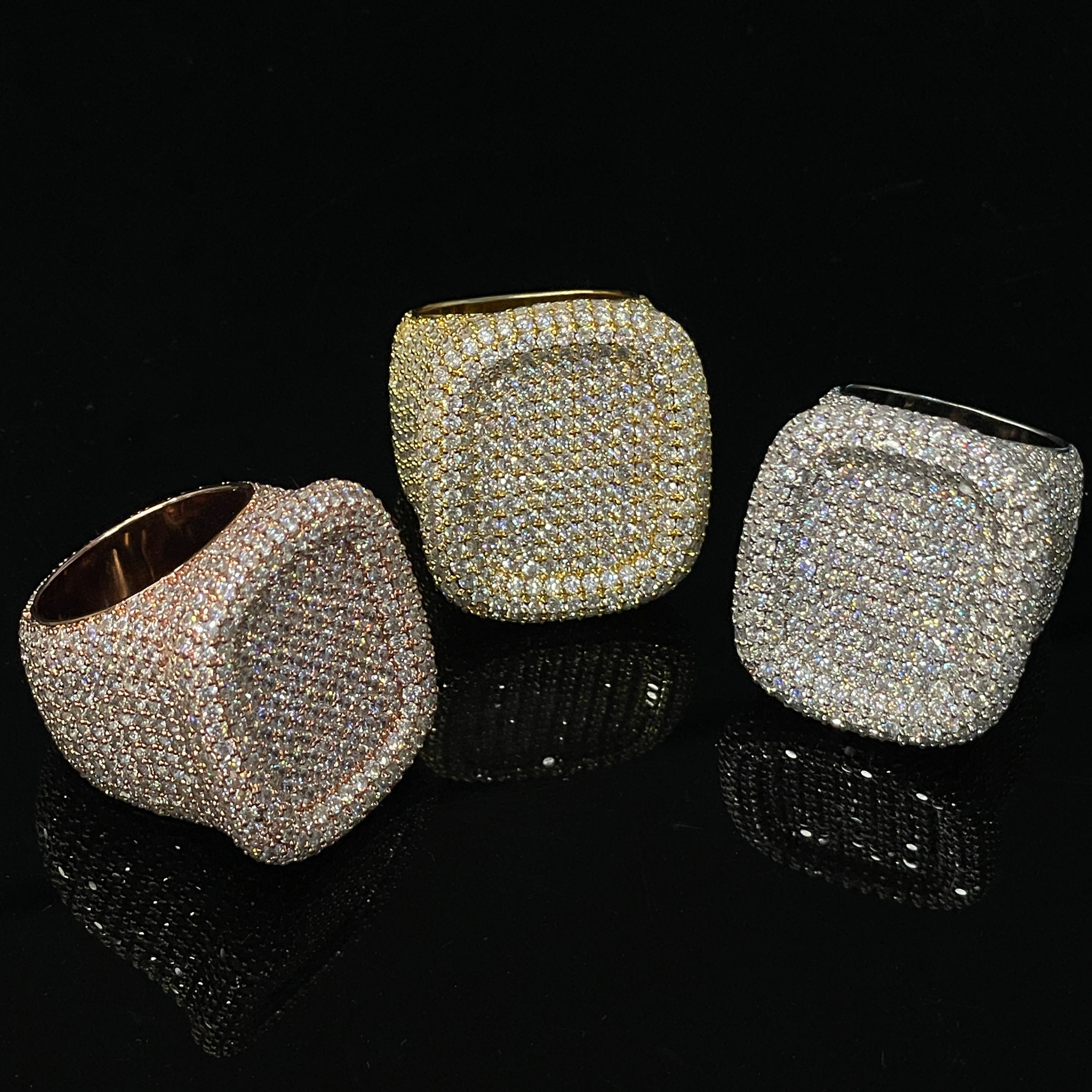 S925 Moissanite Square Full Diamond Ring