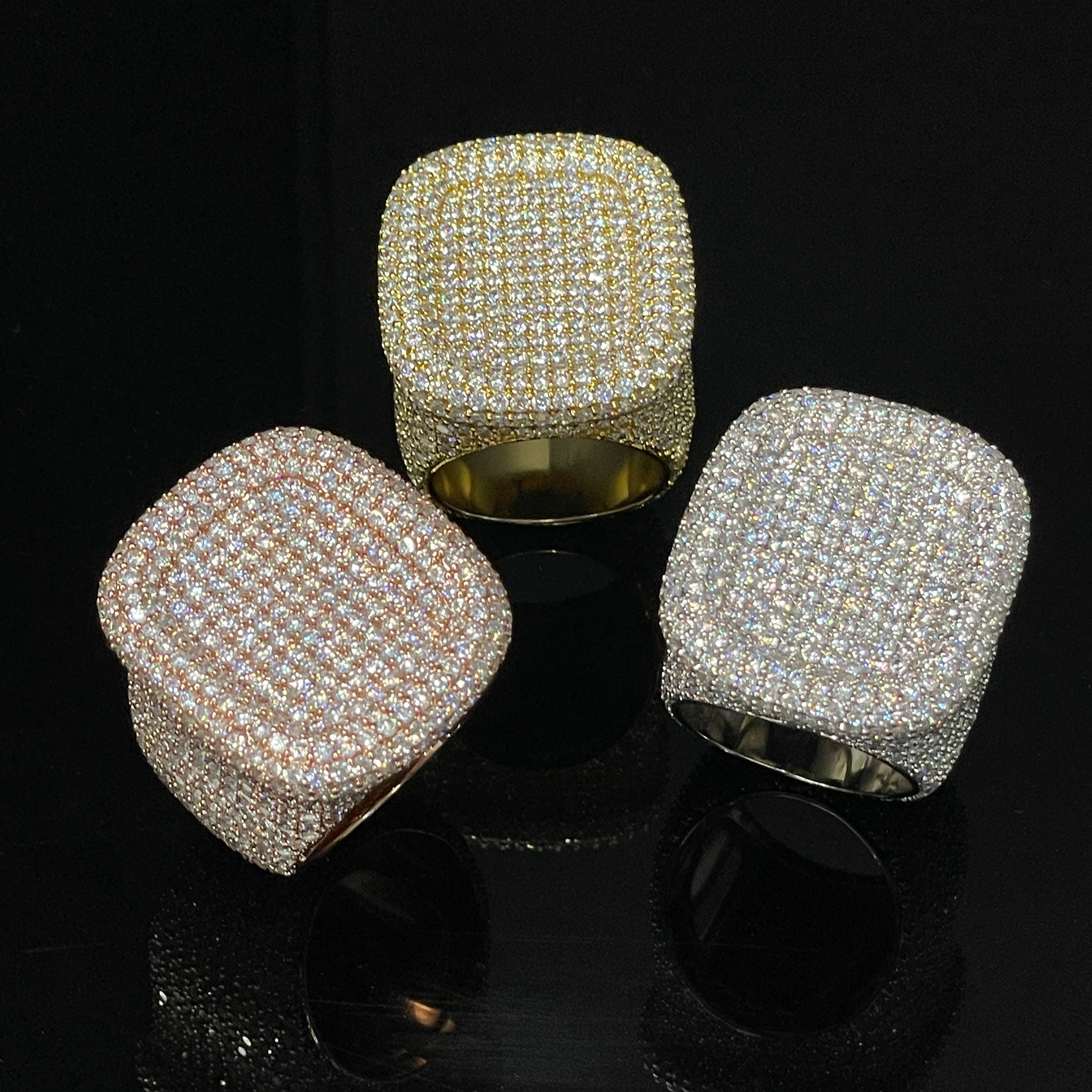S925 Moissanite Square Full Diamond Ring