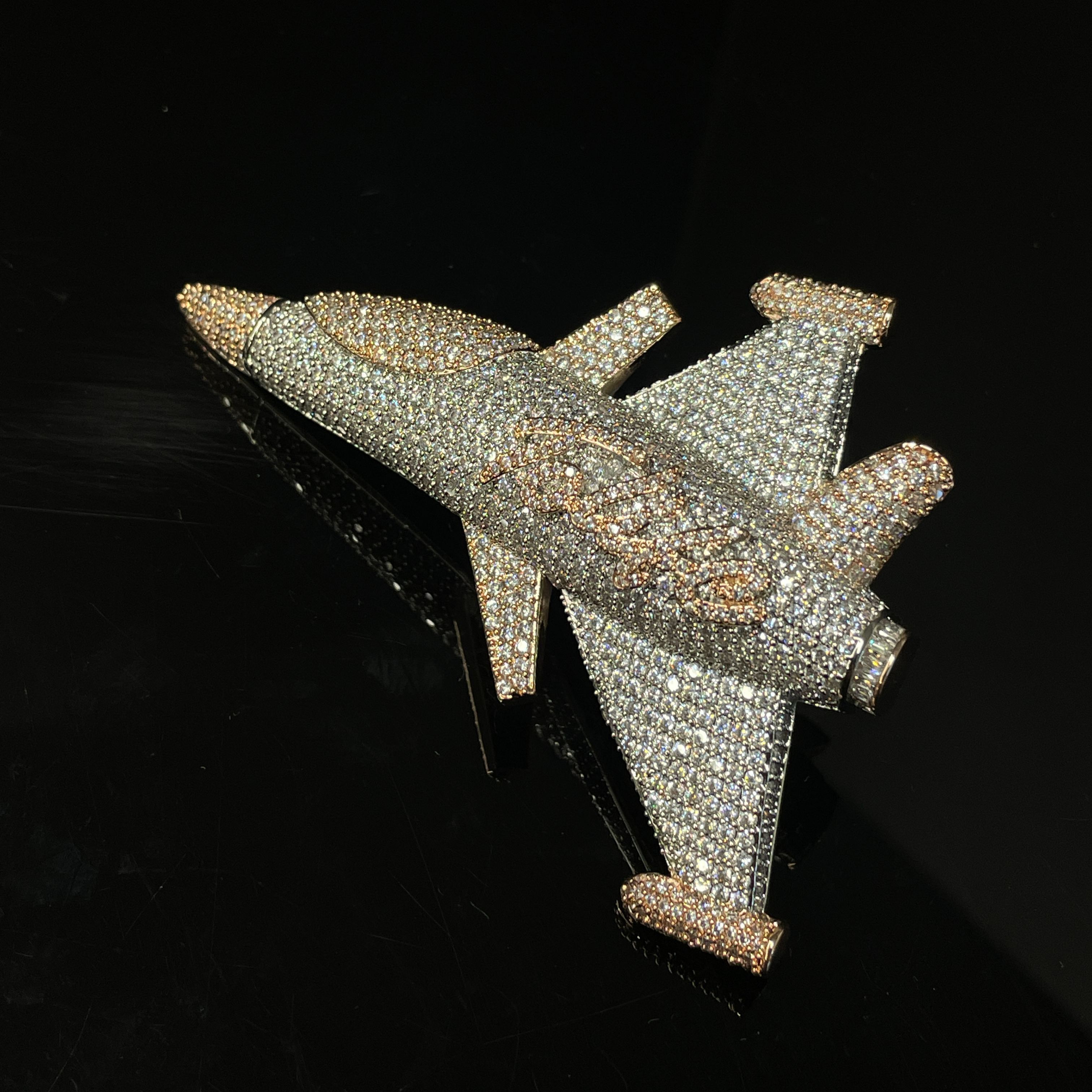 Moissanite "To Life" Letter Airplane Pendant
